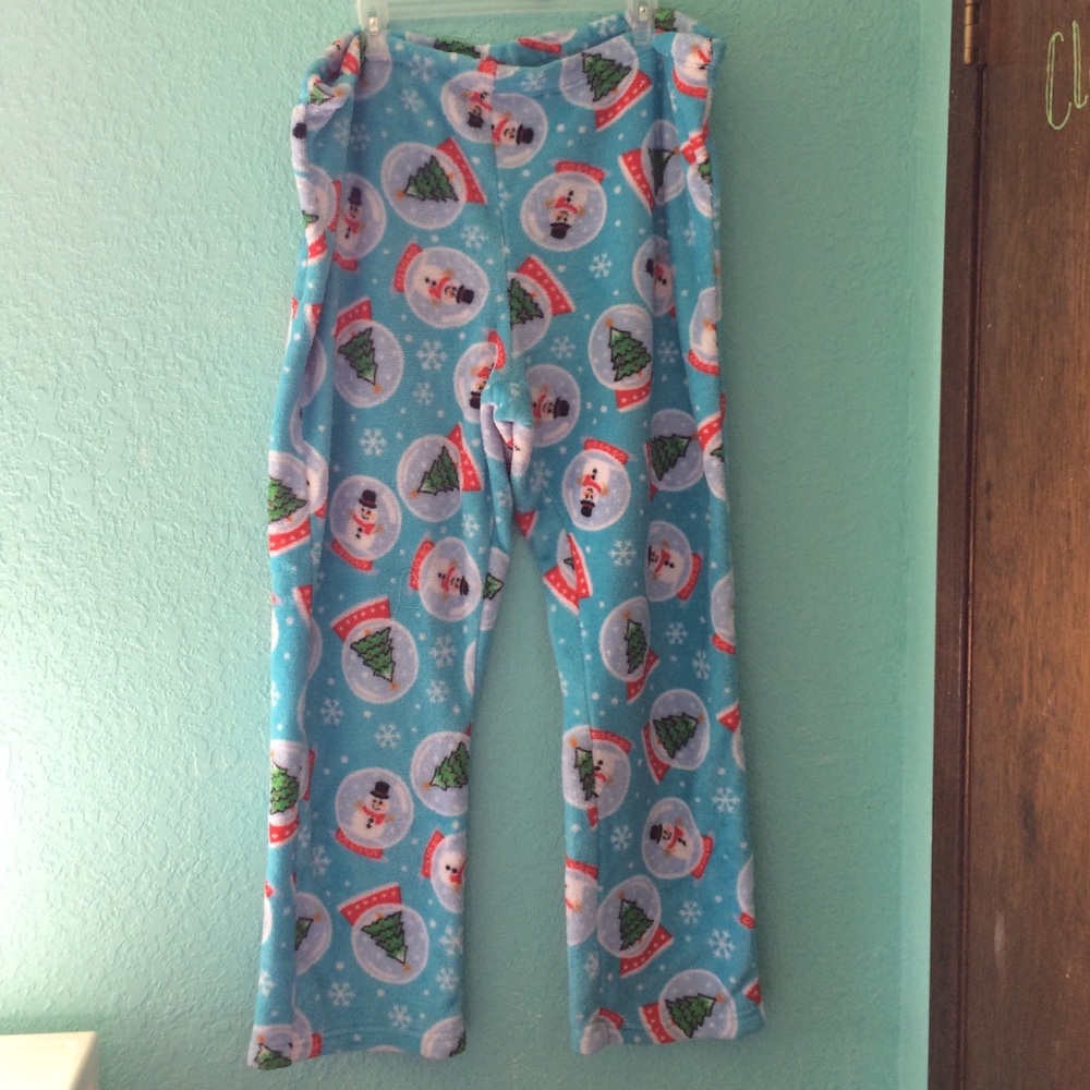 Snow globe printed Micro-plush Sleep pants